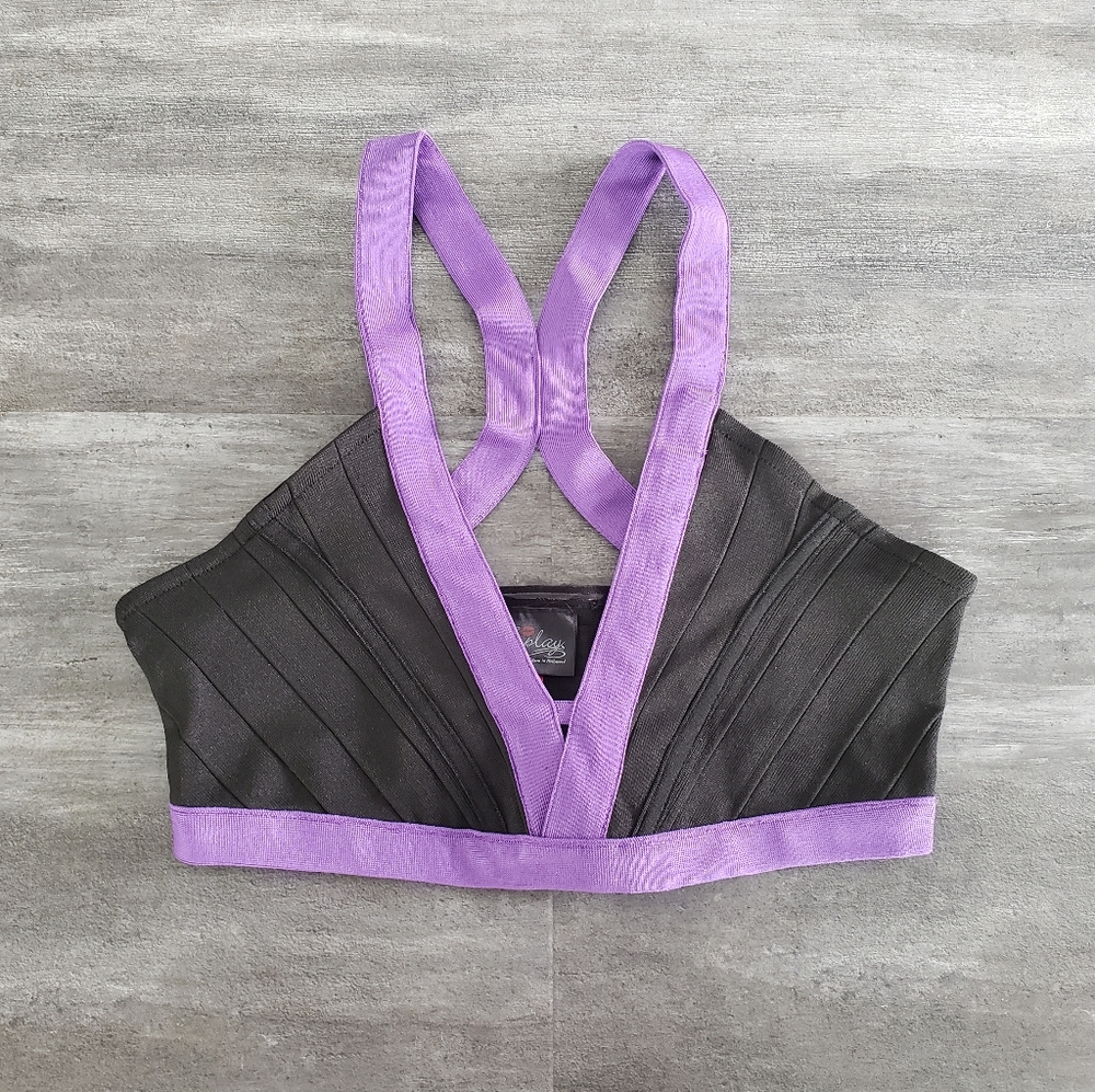 Violet Black Forplay Dressy Cropped Tank